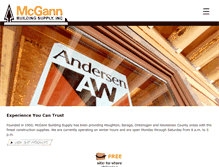 Tablet Screenshot of mcgannbuildingsupply.com